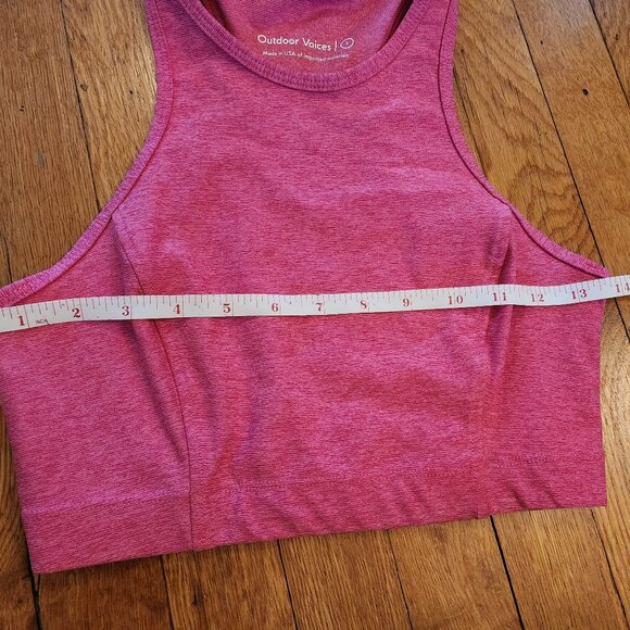 Outdoor Voices Flamingo Pink Crop Top Bra Small EUC Racerback - Picture 4 of 7